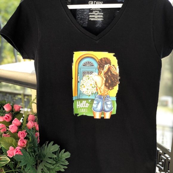 Summer hand designed T-shirt - Picture 2 of 5